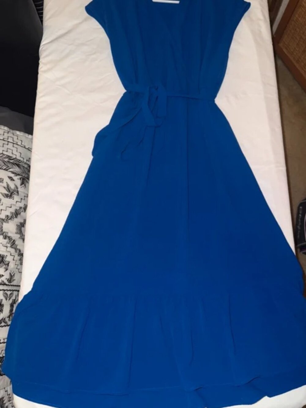 Fred David Royal Blue Tie Waist Midi Dress, Size M